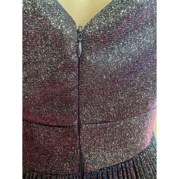 Cinderella Divine Maxi Dress #CH211 Pleated Glitter Metallic Purple Sz M EUC - Picture 9 of 16